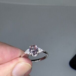 Elegant Silver and Purple Women's Ring